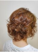 ラウンドレイヤーウェーブ×ヘアマニキュア/30代40代50代60代