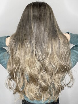 ベルヘアーデザイン 堺東(Belle hair Design) バレイヤージュ外国人風イルミナカラーオリーブグレージュ堺東