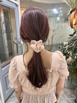 ホヌア(hoNua.) ブリーチなしで作る!透明感コーラルピンク