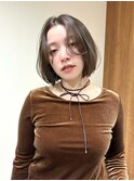 ミルクティーベージュ/レイヤーボブ/韓国巻き/顔周りカット/銀座