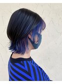 インナーカラー blue×purple