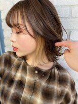 ロンド レア 天神大名店(Lond Le’a) デザインカラー/レイヤーカット/ウェットヘア/オリーブベージュ