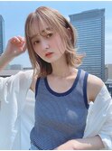 小顔×外ハネ×ハイライトカラー×イルミナカラー