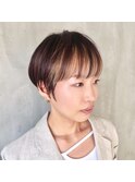 前髪の中のみインナーカラー 前髪内側ブリーチ1回プラスカラー