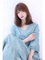 オーロ(ORO)&nbsp;大人かわいい前髪重ためマロンベージュミディアム