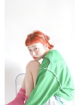 ヘアー アイス 御器所本店(HAIR ICI) 10代20代人気♪ゆるふわ可愛いオレンジカラーツインテール