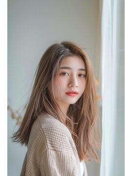 ラナ 新宿(lana) ロングレイヤー/顔まわり/シアーグレージュ【lana hair/新宿】