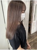 極細ハイライト×透明感グレージュ