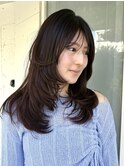 レイヤー/顔まわりレイヤー/くびれヘア/ミディアムレイヤー