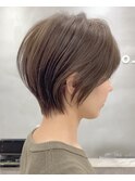 大人可愛い20代30代40代黒髪前下がりショートボブ丸みショート◎