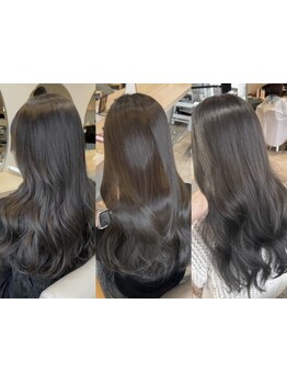 「ブリーチなしで、透明感のある髪色にしたい」当サロン独自のカラー技術でその願いを叶えます◎[髪質改善]
