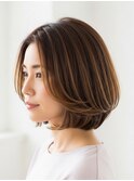 美シルエットショートボブ［ショート/ボブ/白髪染め/白髪ぼかし]