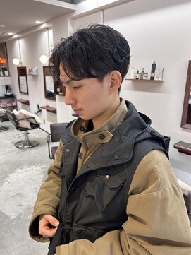 ルックアット(Look at) 【Look at】MEN'S HAIR刈り上げセンターパートサーフカール
