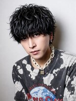 オーシャントーキョー ホワイト 原宿(OCEAN TOKYO WHITE)&nbsp;無造作ラウンドマッシュウルフ黒髪メンズヘア