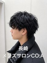 コア(CO:A)&nbsp;シャドウパーマ　メンズシースルーマッシュニュアンスパーマ韓国