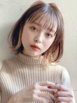 くびれミディ♪イヤリングカラーボブ薄め前髪イメチェン時田