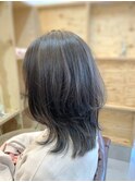【ウルフミディアム】　暗髪　30代40代
