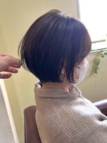 ハピネス クローバー 学園前店(Happiness CLOVER)&nbsp;丸みショート/前髪/顔周りカット/濱崎優/白髪ぼかし