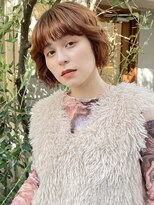 ラミエバイメルト 下北沢(lamie by melt)&nbsp;毛利/ナチュラルミニボブウェーブ透明感暖色オレンジベージュ