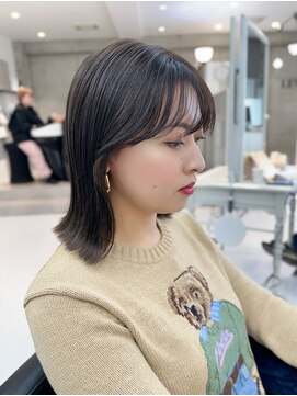 レヴ 草加店(LEV.) 切りっぱなしボブエアリーロング美髪ピンクブラウン 髪質改善