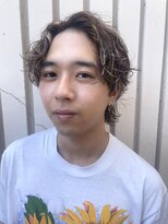 メンズサロンロス(LOSS)&nbsp;ハイライト×ウルフ波巻きパーマ