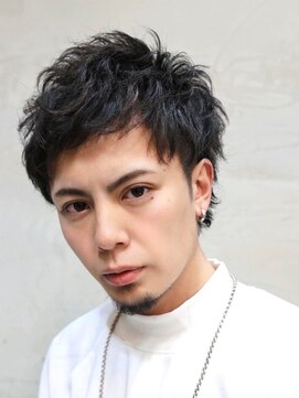 ルーツ(ROOTS) パーマで爽やかUPウルフメンズショート