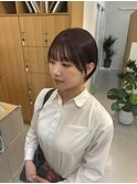 丸みショート×ラベンダーピンク