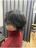 ナチュラルパーマにツーブロック