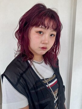 バランス(BALANCE.) ワインレッド×ゆるふわパーマ