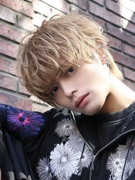 オーシャントーキョーウエスト 心斎橋 (OCEAN TOKYO WEST) メンズヘア束間マッシュミルクティーベージュゆるふわマッシュ