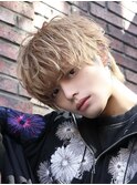 メンズヘア束間マッシュミルクティーベージュゆるふわマッシュ