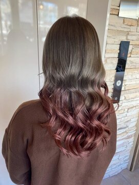 ジュリアンマーラ(Julien Mara) ピンクグラデ-ション/透明感×暖色/大人フェミニン/秋冬スタイル