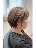 ダブルカラーで透明感ベージュ × ショートボブ　archive垂水