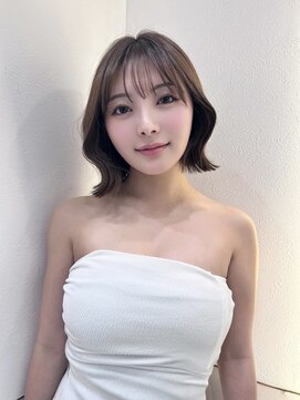 暗髪×韓国風くびれボブ[髪質改善/レイヤーボブ/10代20代30代]