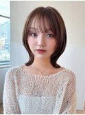 顔周りの似合わせカットとコーラルピンクカラーが可愛い