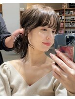 ノラ ヘアーサロン(NORA HAIR SALON) ナチュラル小顔前髪あり後れ毛サイドバング結べるボブくびれヘア