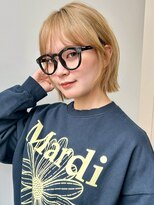 ヴェイン 渋谷(vain)&nbsp;ケアブリーチ ショートボブ ショートレイヤー 20代 ダブルカラー