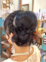 ロカット サロン(Roquat Salon)&nbsp;黒髪美人編み込みサイドアップアレンジ【ヘアセット　立川】
