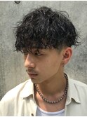 スパイラルパーマ ツーブロック トランクスヘア メンズヘア