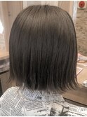 タッセルカット /ボブショート/アッシュブラック/内巻き/ツヤ髪