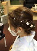お姫様風浴衣の着付けとヘアアレンジ