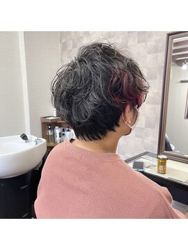 テト(teto) ＃マッシュショートパーマ＃ハイライト＃赤