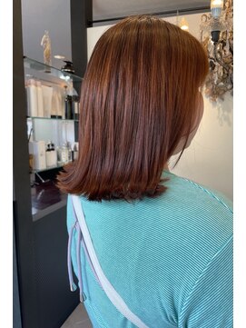 ローレン(LOREM) orange color/大人ガーリー/切りっぱなしボブ/20代30代40代/小顔