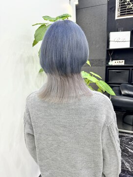 チュダック(ChuDuck) 韓国風《ブルーシルバー》ハイトーン/ケアブリーチ/ダブルカラー