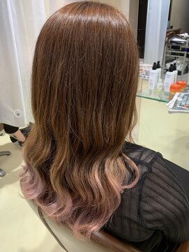 アズール 草加(azule) 裾カラー 透け感ピンク