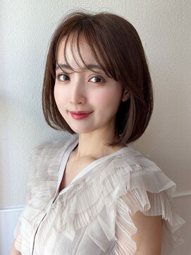 アフロートpd+ KOBE(AFLOATpd+) 暗めカラー/薄め前髪/顔周りレイヤーボブ/30代40代50代