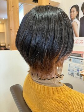 ヘアショップ エヌアンドエー 久喜菖蒲店(hair shop N&A) くびれシルエットで首元スッキリ美人　デザインカラー/Wカラー