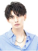 ソフトツイストパーマアップバングショートレイヤー韓国マッシュ