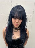 14812黒髪グレージュ髪質改善レイヤーワンカール韓国ストレート