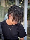 2149黒髪スキンフェードタイトロープマンバンヘアツーブロック